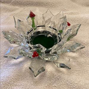 8” pillar candle holder Reflections Holly